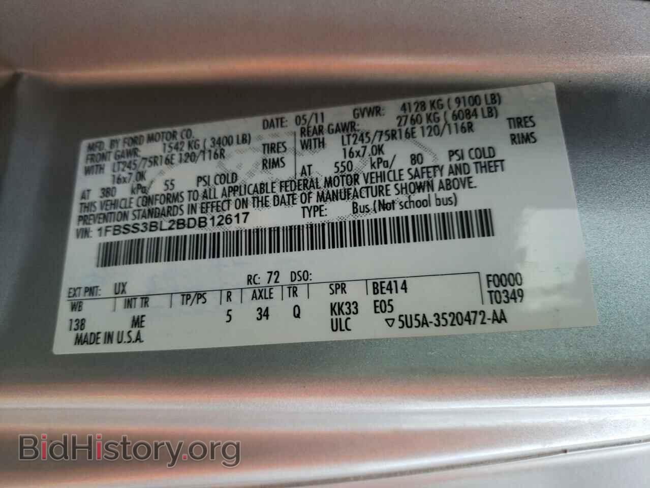 2011 FORD ECONOLINE - VIN: 1FBSS3BL2BDB12617 - Photo 10