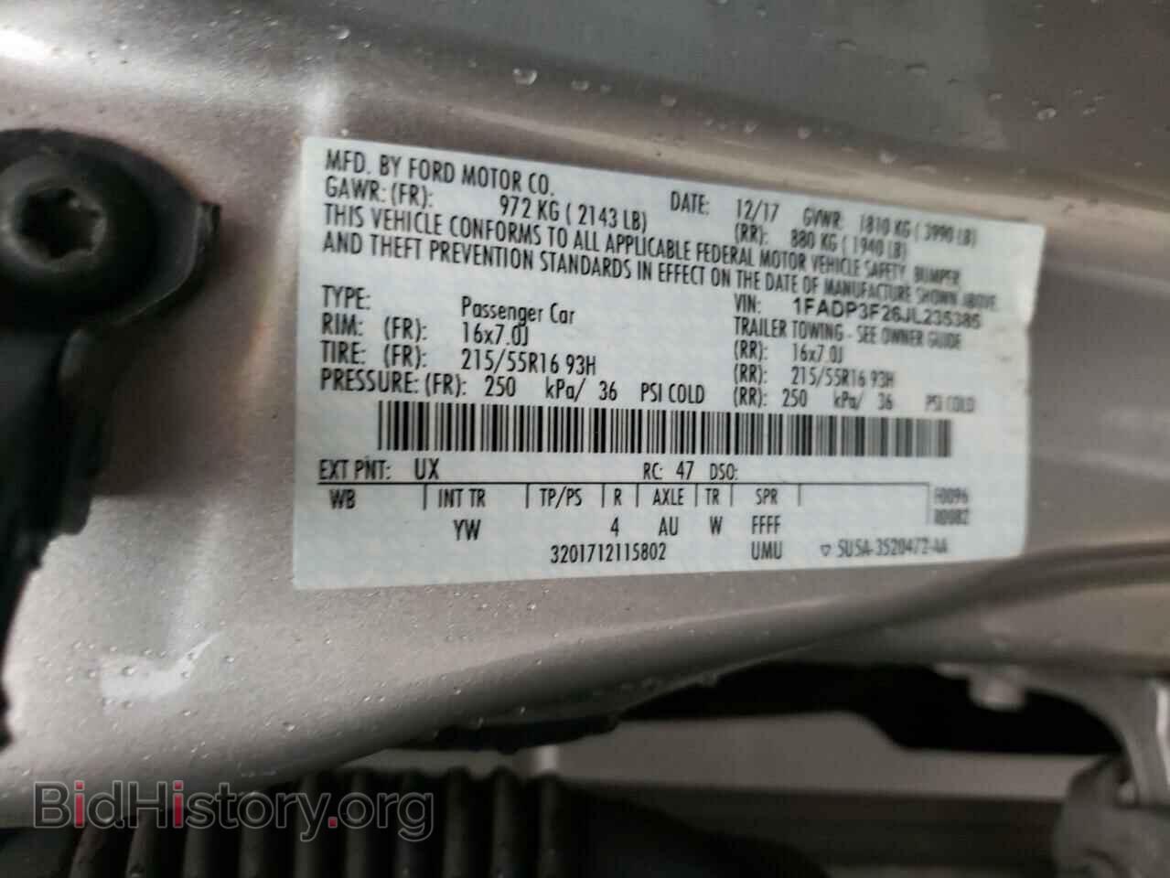 2018 FORD FOCUS - VIN: 1FADP3F26JL235385 - Фото 10
