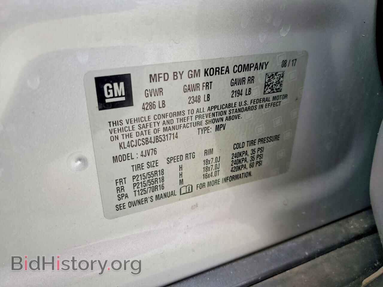 2018 BUICK ENCORE - VIN: KL4CJCSB4JB531714 - Фото 13