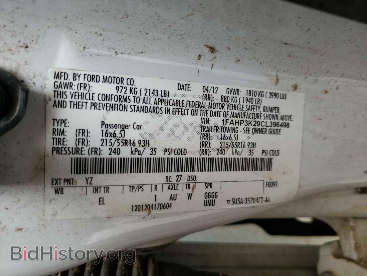 2012 FORD FOCUS - VIN: 1FAHP3K29CL396498 - Фото 10