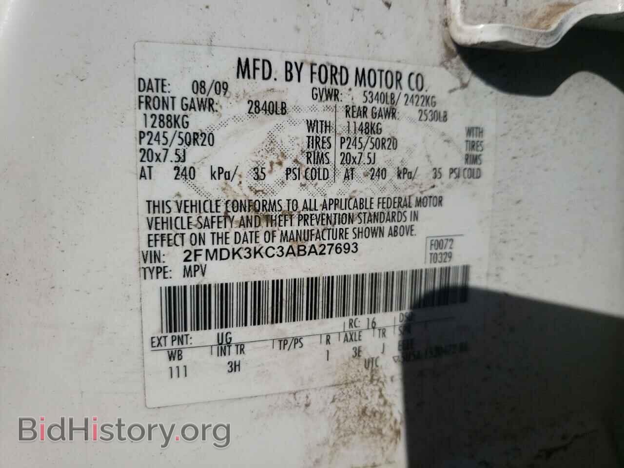 2010 FORD EDGE - VIN: 2FMDK3KC3ABA27693 - Photo 10