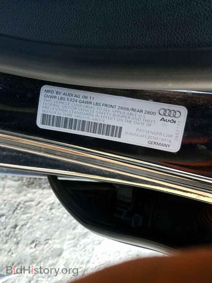 2012 AUDI A7 - VIN: WAUSGAFC2CN019018 - Фото 10