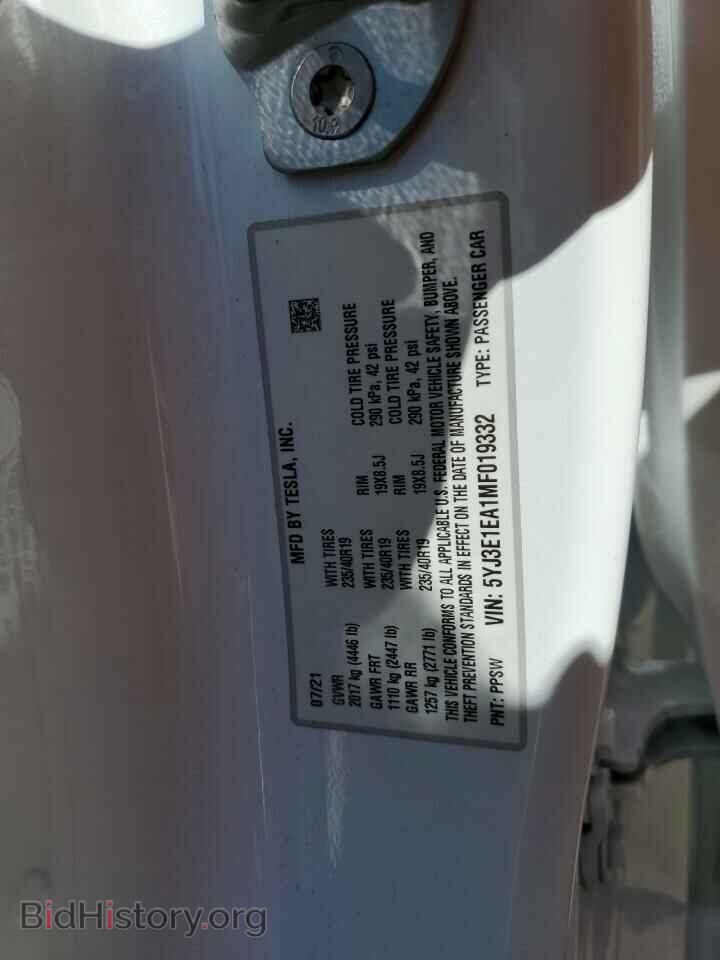 2021 TESLA MODEL 3 - VIN: 5YJ3E1EA1MF019332 - Photo 10