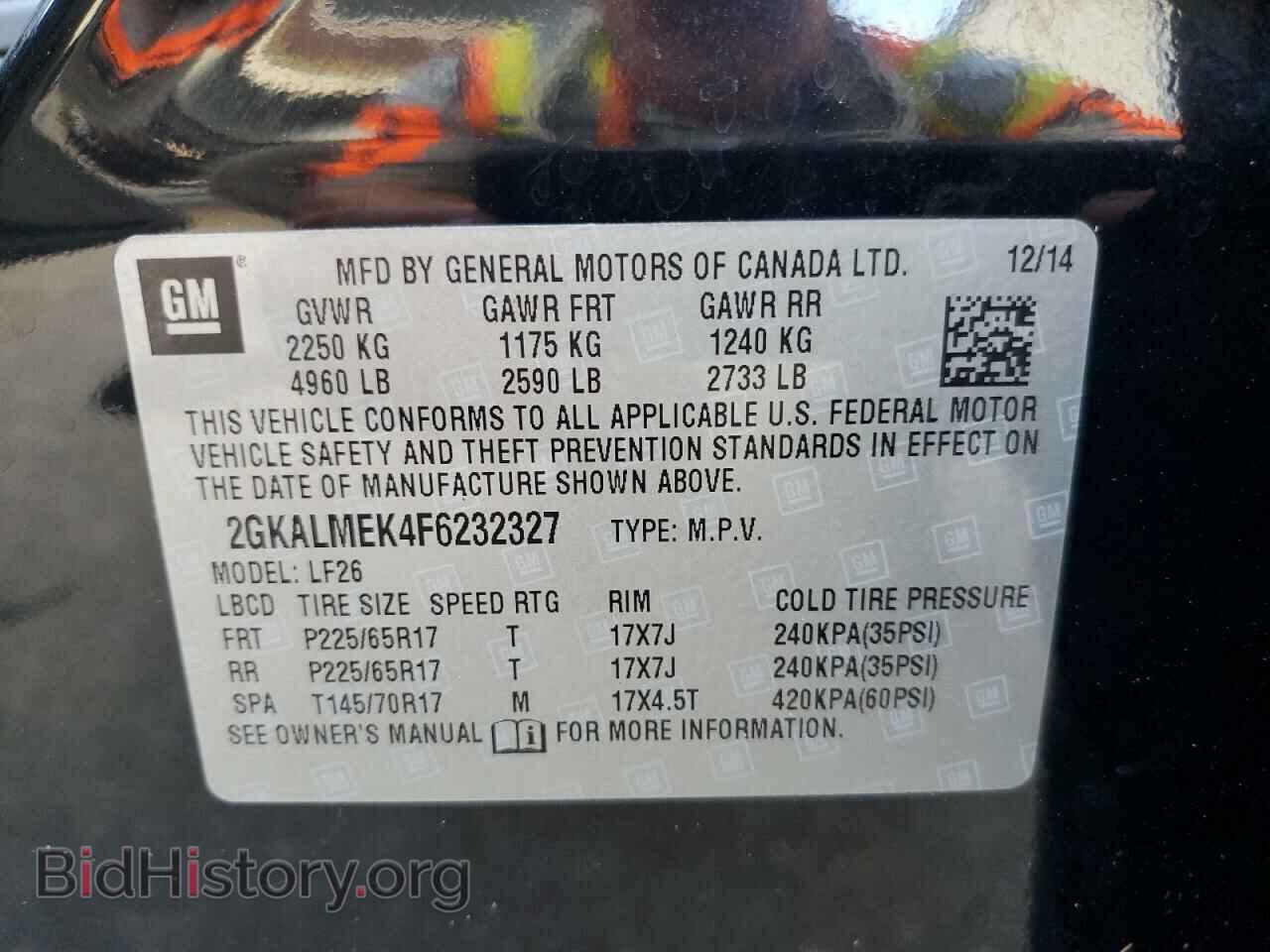2015 GMC TERRAIN - VIN: 2GKALMEK4F6232327 - Photo 10