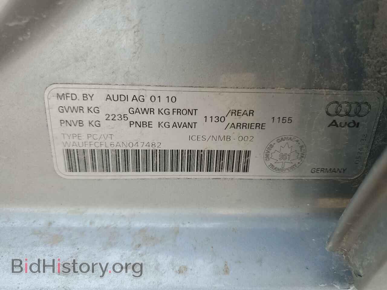 2010 AUDI A4 - VIN: WAUFFCFL6AN047482 - Фото 12