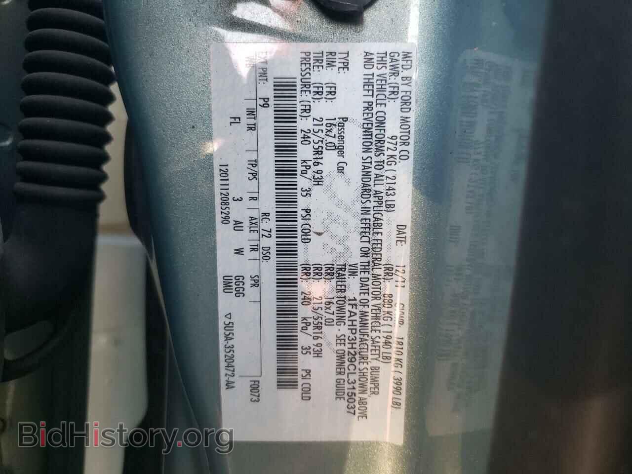 2012 FORD FOCUS - VIN: 1FAHP3H29CL315037 - Photo 10