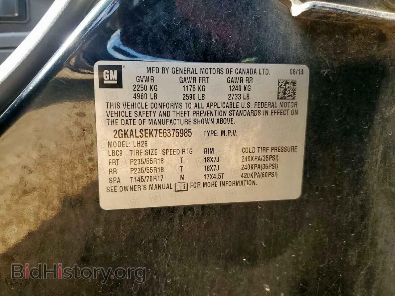 2014 GMC TERRAIN - VIN: 2GKALSEK7E6375985 - Photo 13
