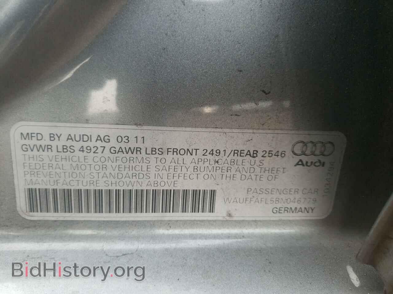 2011 AUDI A4 - VIN: WAUFFAFL5BN046779 - Фото 10