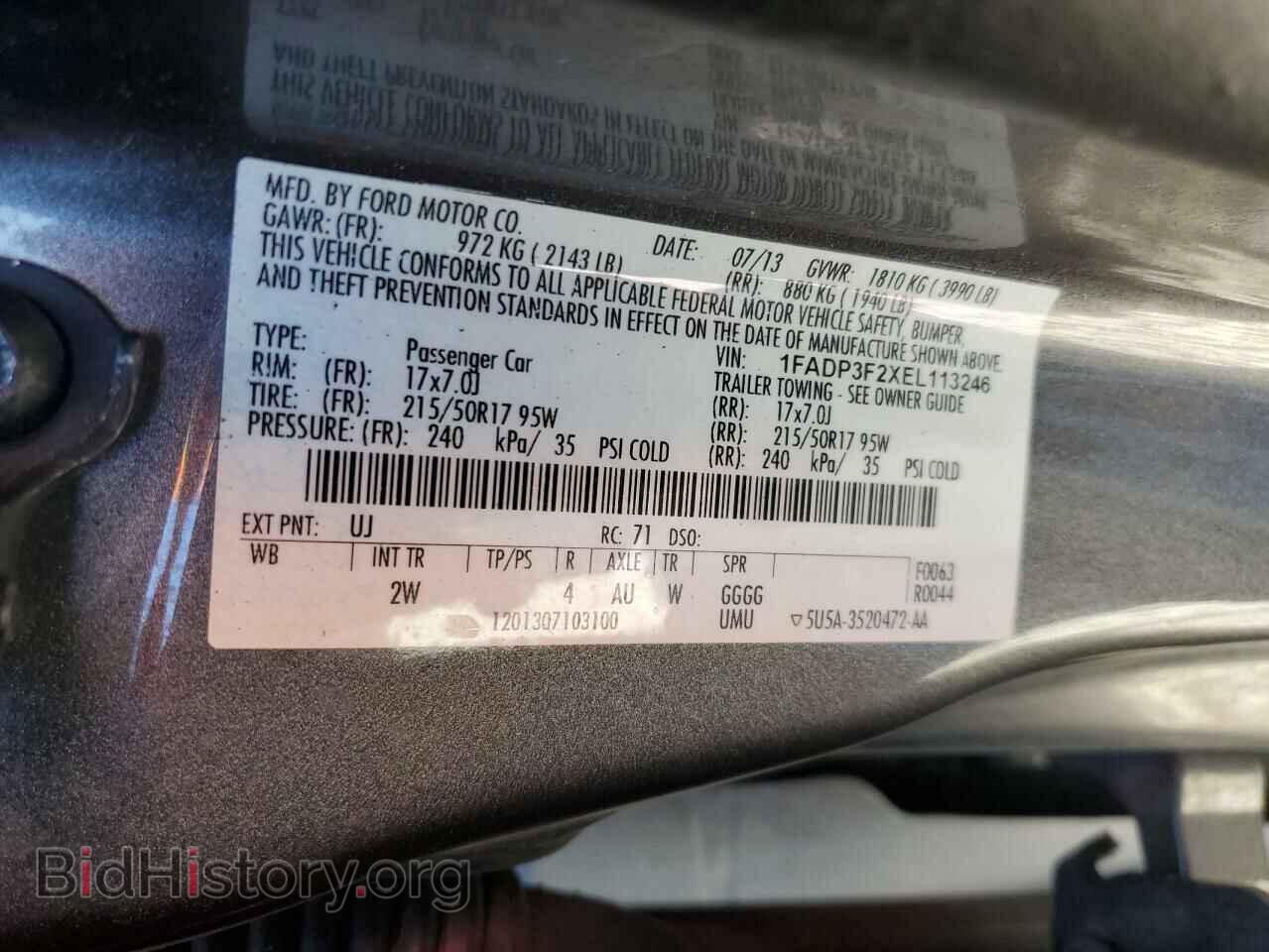 2014 FORD FOCUS - VIN: 1FADP3F2XEL113246 - Фото 10