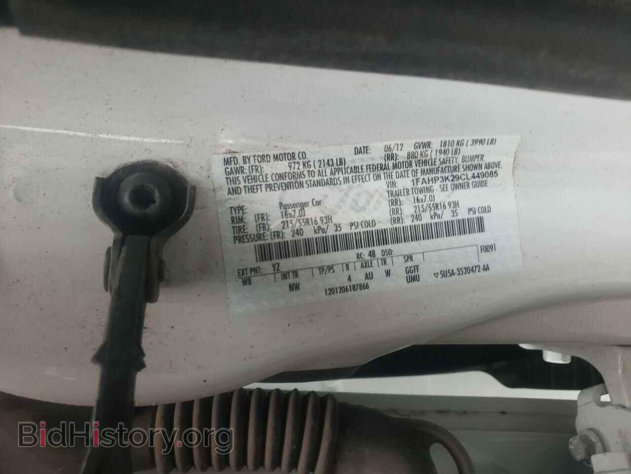 2012 FORD FOCUS - VIN: 1FAHP3K29CL449085 - Фото 10