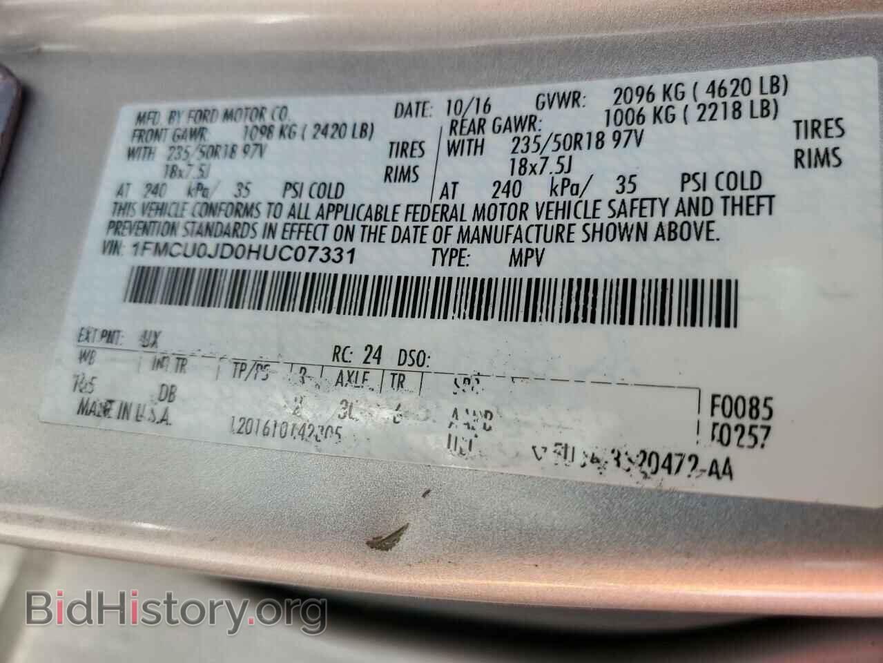 2017 FORD ESCAPE - VIN: 1FMCU0JD0HUC07331 - Photo 13
