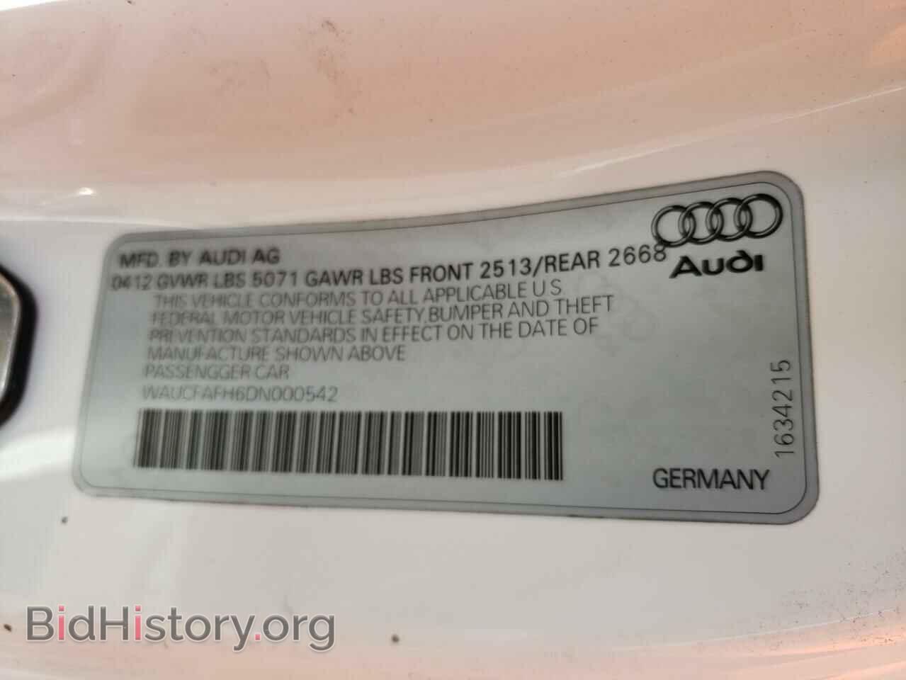 2013 AUDI A5 - VIN: WAUCFAFH6DN000542 - Фото 10