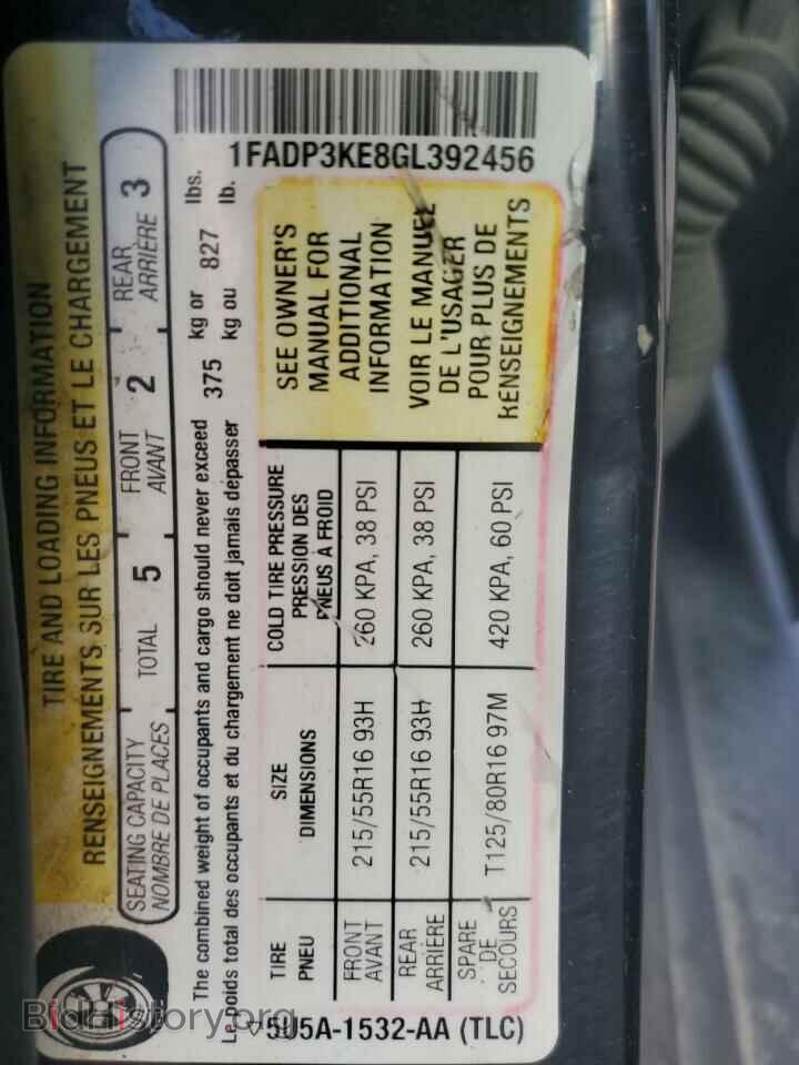 2016 FORD FOCUS - VIN: 1FADP3KE8GL392456 - Фото 12