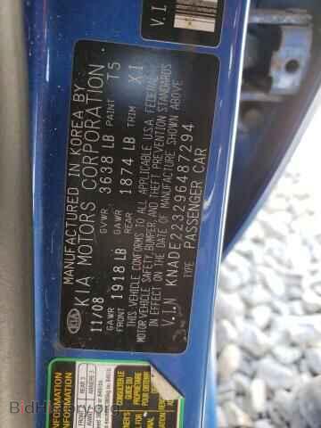 2009 KIA RIO - VIN: KNADE223296487294 - Фото 10