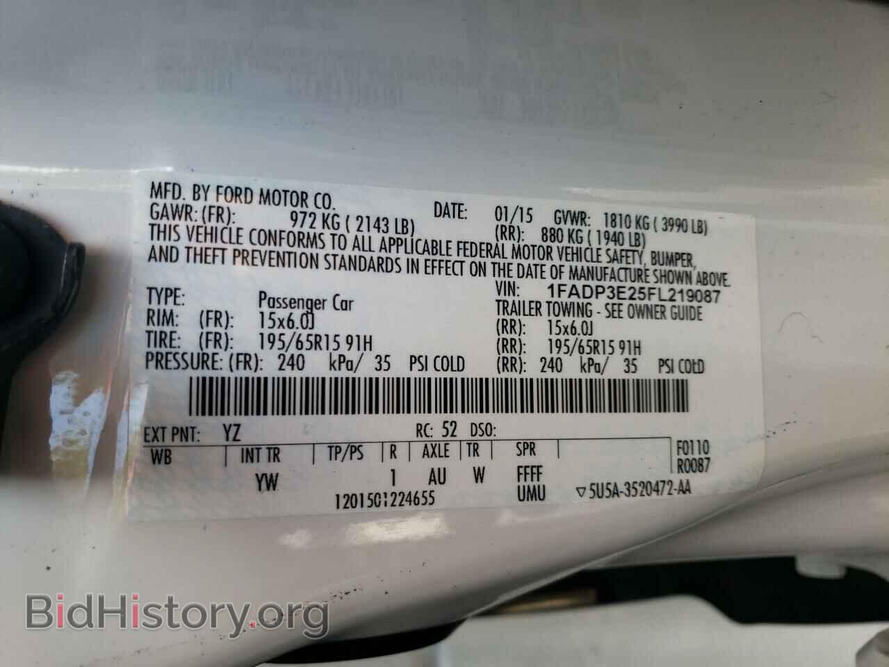 2015 FORD FOCUS - VIN: 1FADP3E25FL219087 - Photo 10