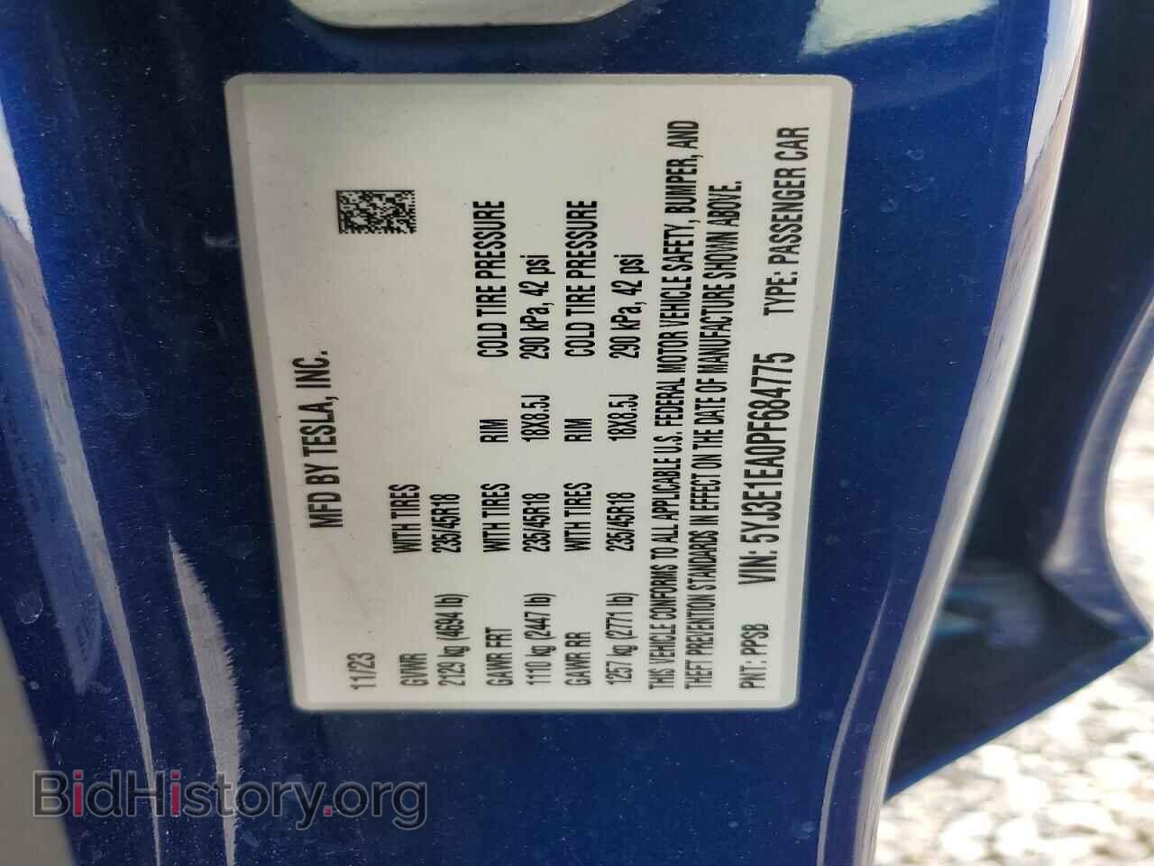 2023 TESLA MODEL 3 - VIN: 5YJ3E1EA0PF684775 - Фото 12
