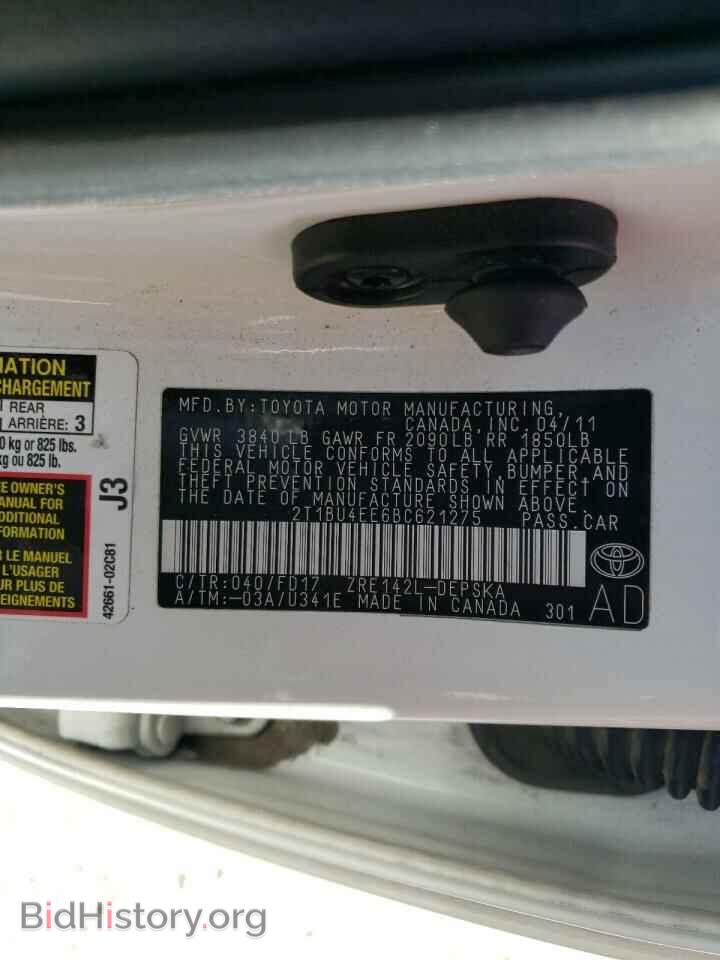 2011 TOYOTA COROLLA - VIN: 2T1BU4EE6BC621275 - Фото 10
