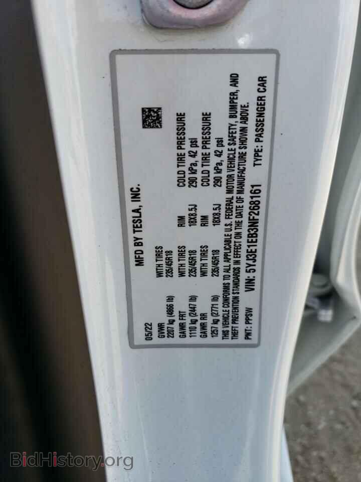 2022 TESLA MODEL 3 - VIN: 5YJ3E1EB3NF268161 - Photo 13