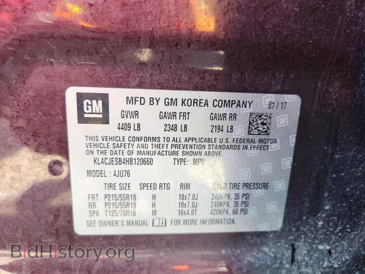 2017 BUICK ENCORE - VIN: KL4CJESB4HB120660 - Фото 13