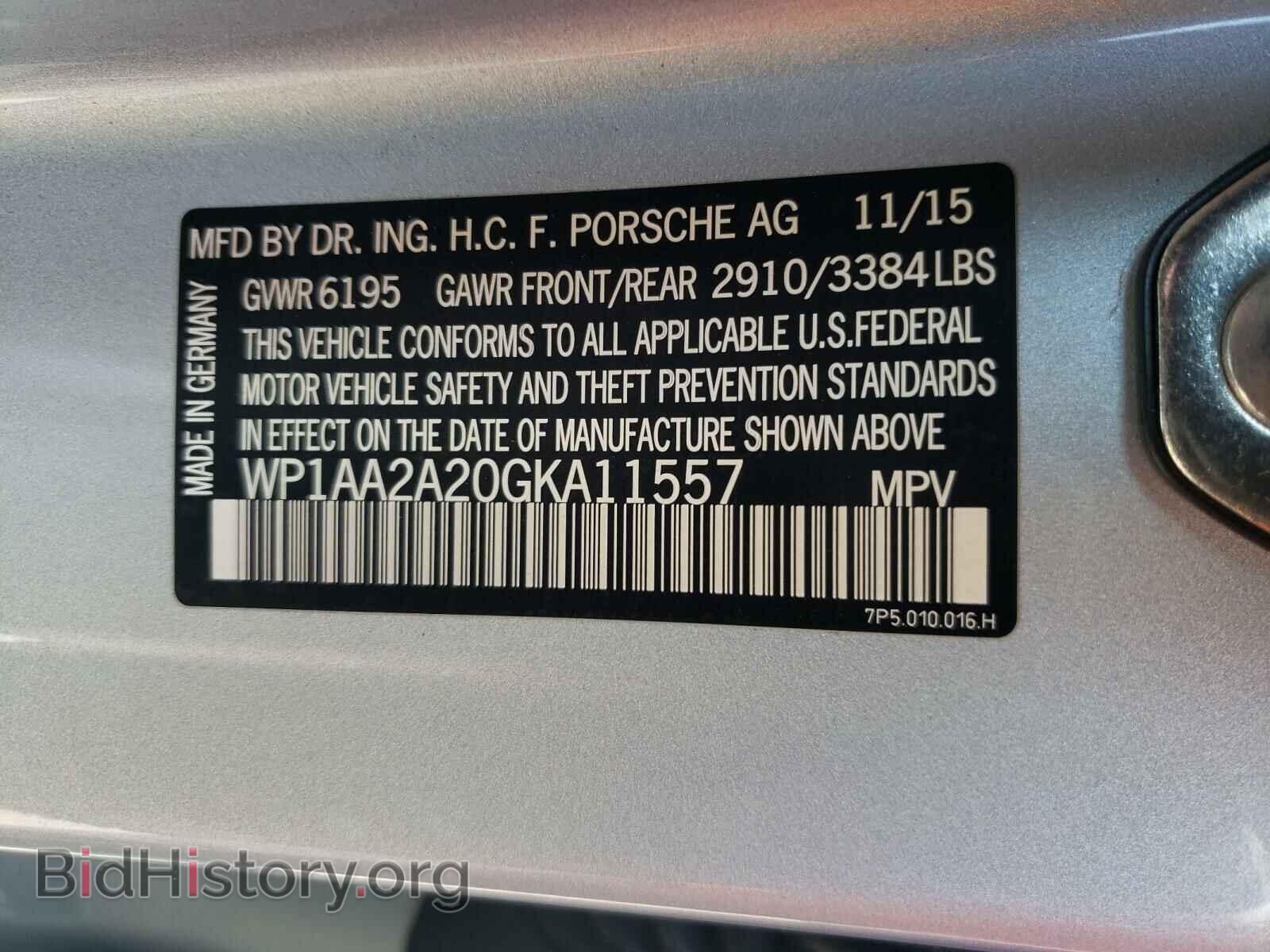 2016 PORSCHE CAYENNE - VIN: WP1AA2A20GKA11557 - Фото 10