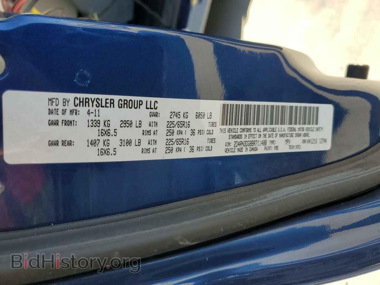 2011 DODGE CARAVAN - VIN: 2D4RN3DG8BR711488 - Фото 10
