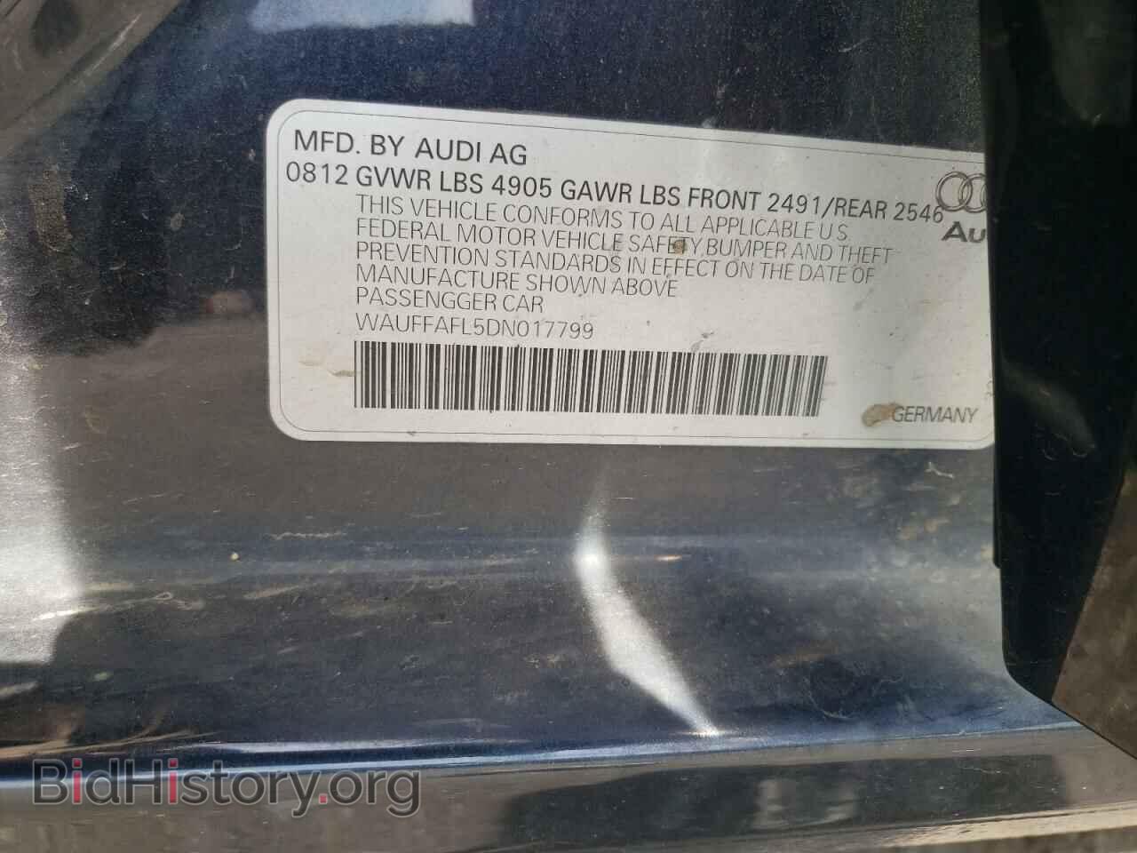 2013 AUDI A4 - VIN: WAUFFAFL5DN017799 - Фото 12