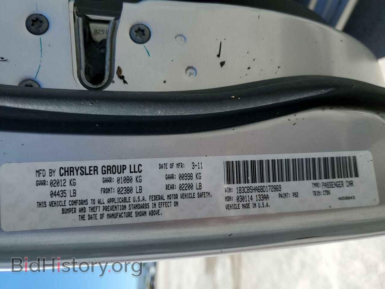 2011 DODGE CALIBER - VIN: 1B3CB5HA6BD172869 - Photo 10