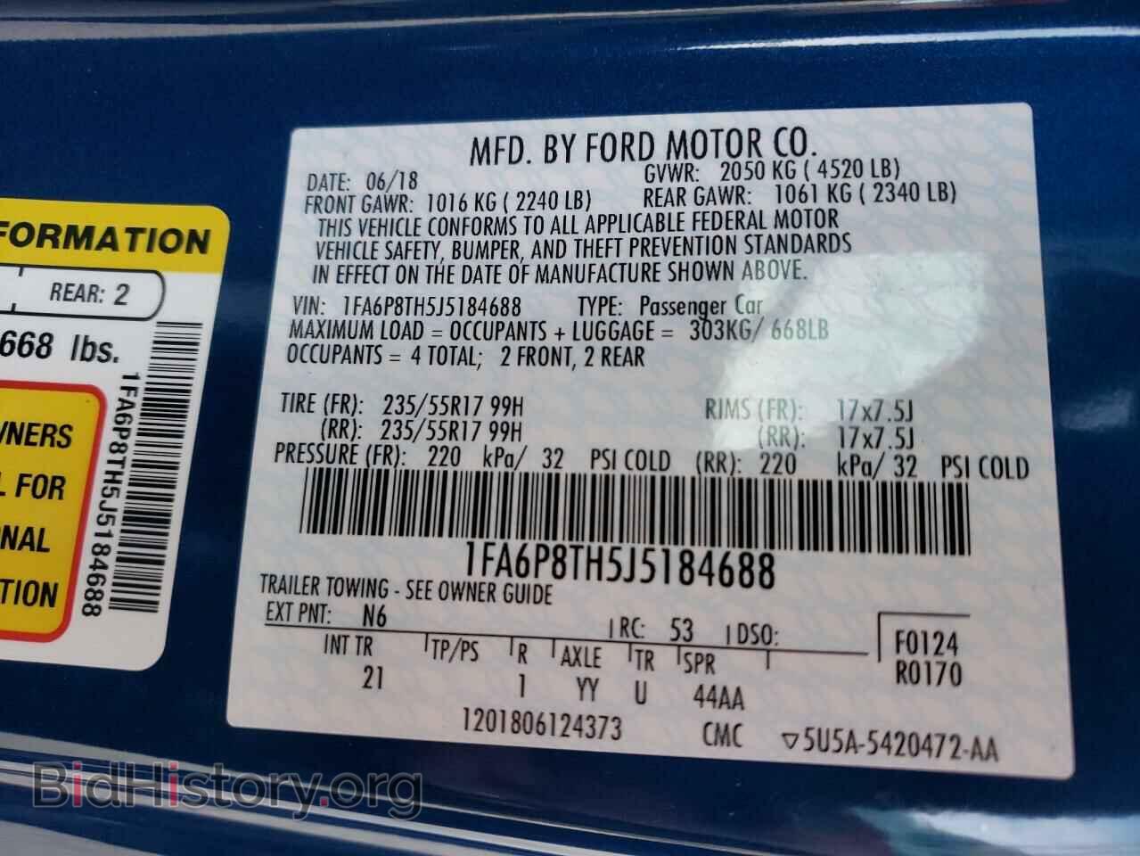 2018 FORD MUSTANG - VIN: 1FA6P8TH5J5184688 - Фото 10