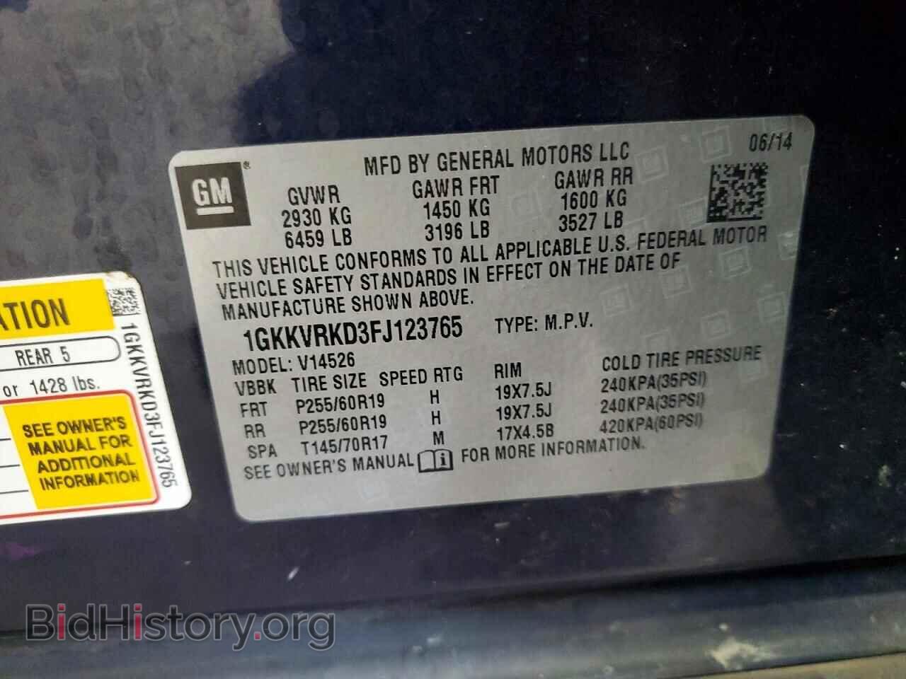 2015 GMC ACADIA - VIN: 1GKKVRKD3FJ123765 - Photo 13