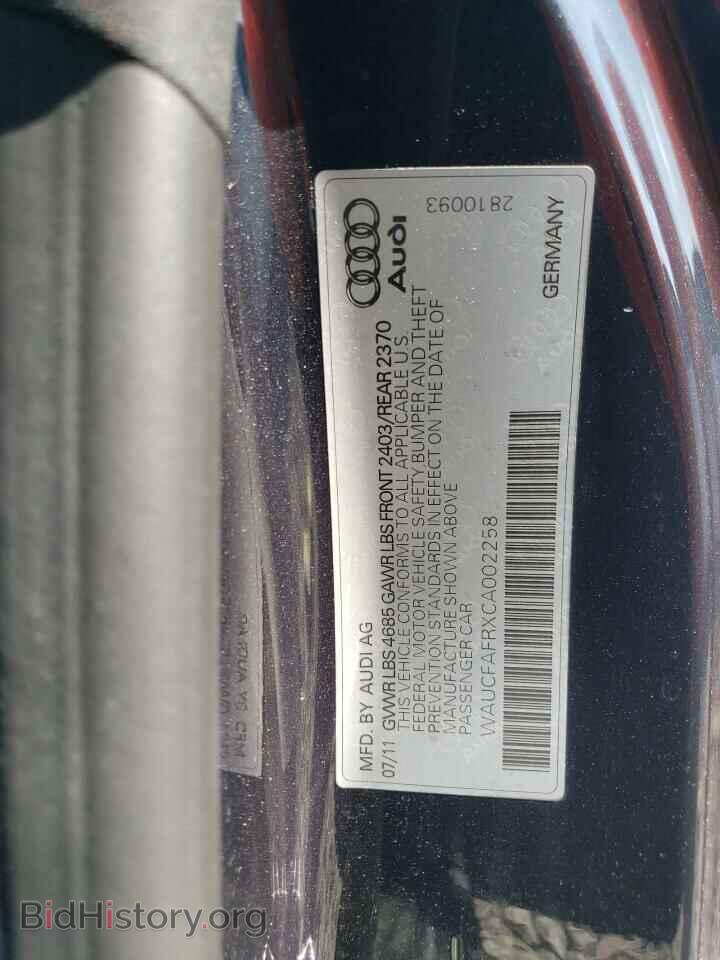 2012 AUDI A5 - VIN: WAUCFAFRXCA002258 - Photo 12