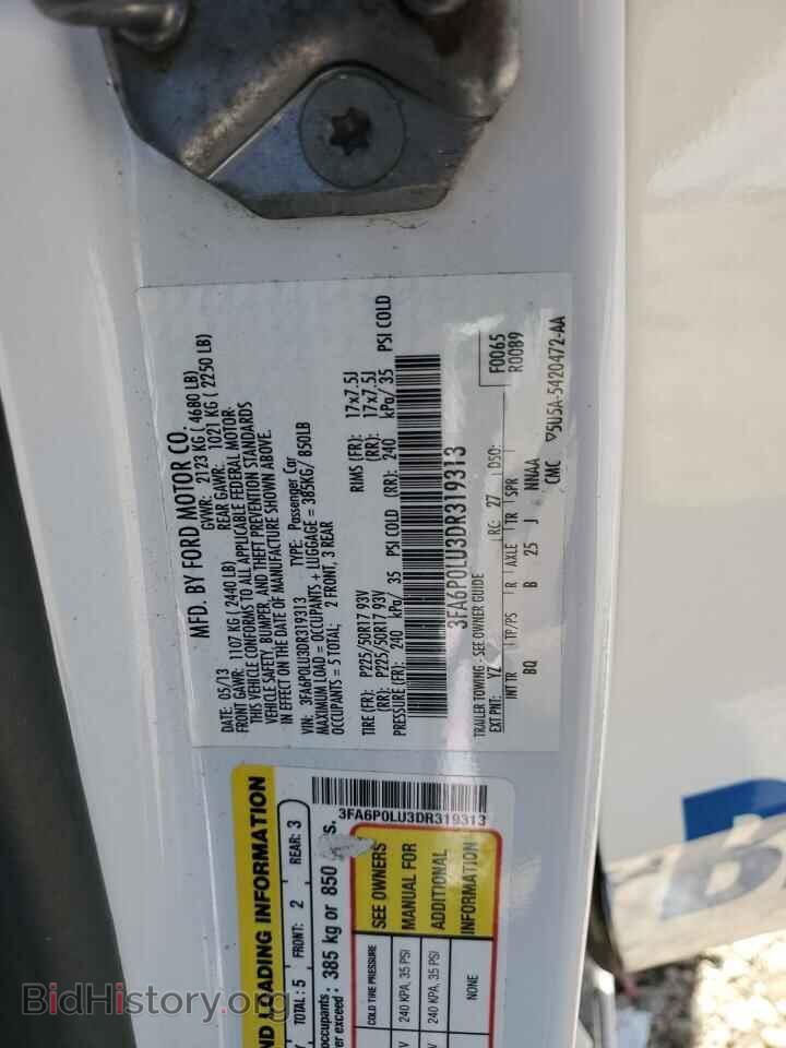 2013 FORD FUSION - VIN: 3FA6P0LU3DR319313 - Фото 12