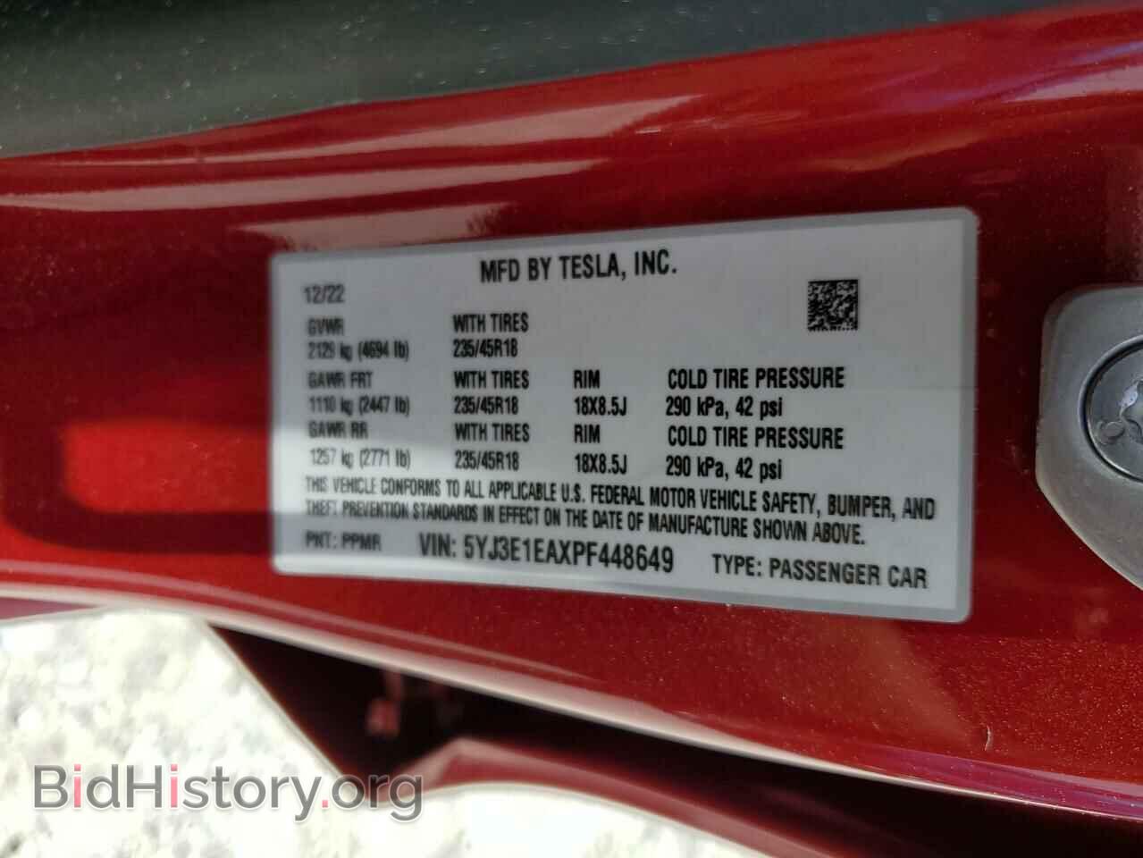 2023 TESLA MODEL 3 - VIN: 5YJ3E1EAXPF448649 - Фото 12