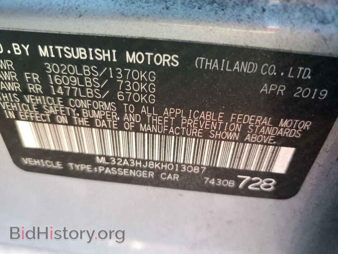 2019 MITSUBISHI MIRAGE - VIN: ML32A3HJ8KH013087 - Фото 10