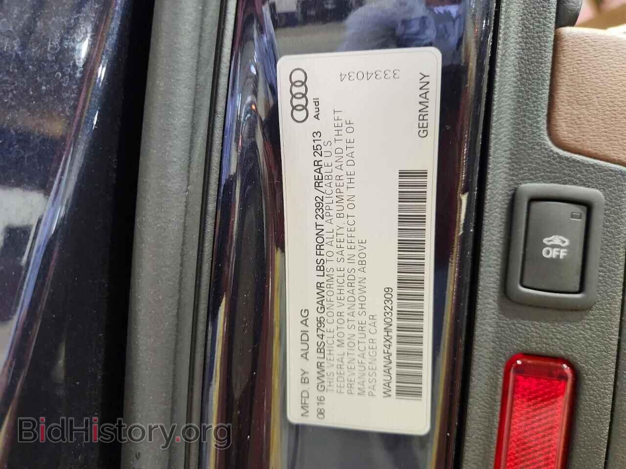 2017 AUDI A4 - VIN: WAUANAF4XHN032309 - Photo 12