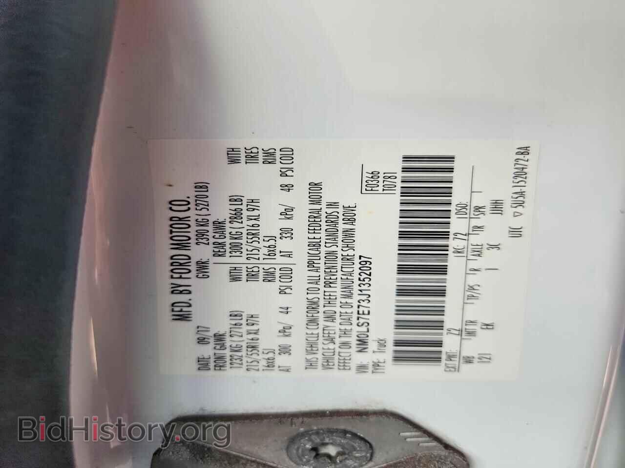2018 FORD TRANSIT - VIN: NM0LS7E73J1352097 - Photo 13