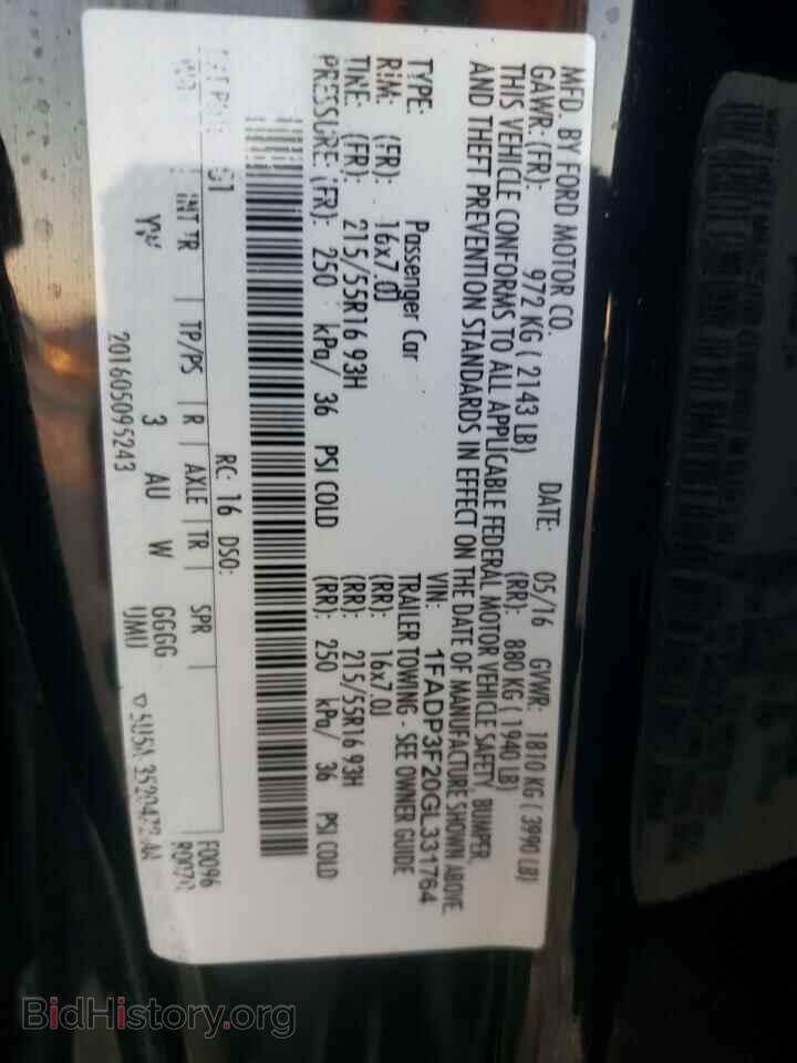 2016 FORD FOCUS - VIN: 1FADP3F20GL331764 - Фото 10