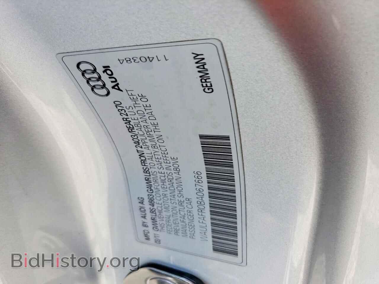 2011 AUDI A5 - VIN: WAULFAFR0BA067666 - Photo 12