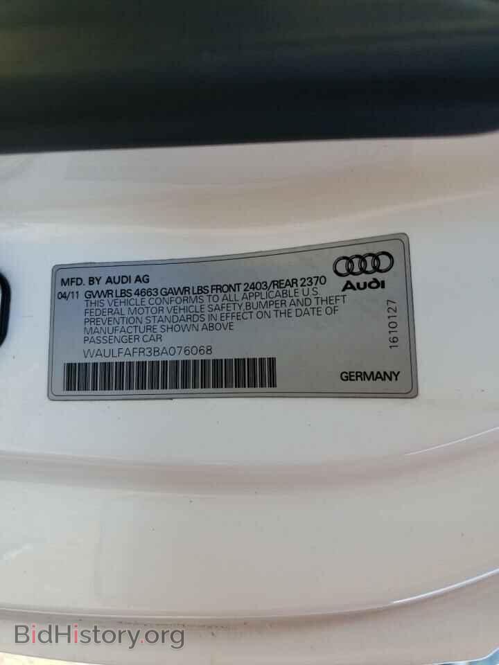 2011 AUDI A5 - VIN: WAULFAFR3BA076068 - Фото 10