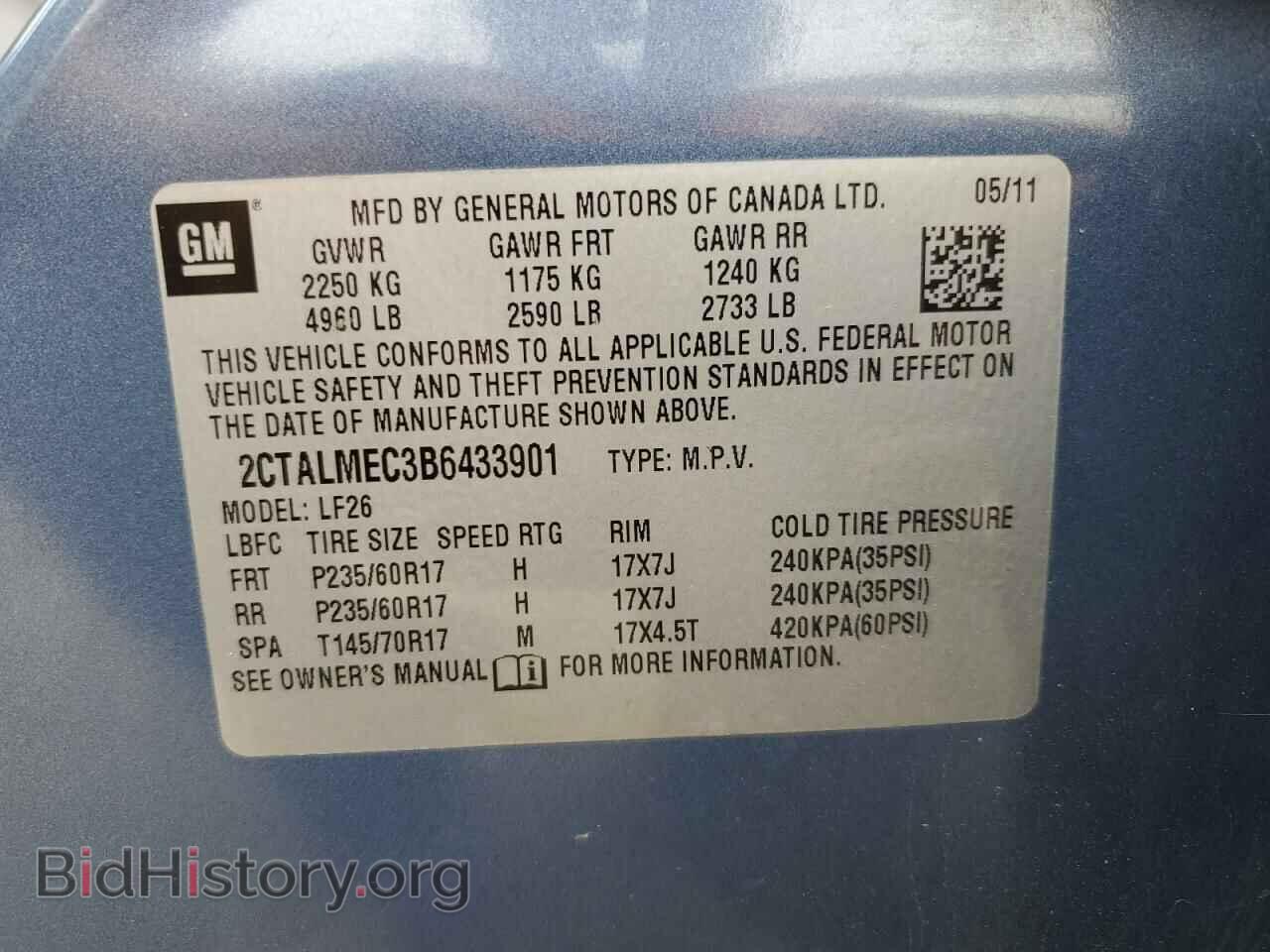2011 GMC TERRAIN - VIN: 2CTALMEC3B6433901 - Photo 13