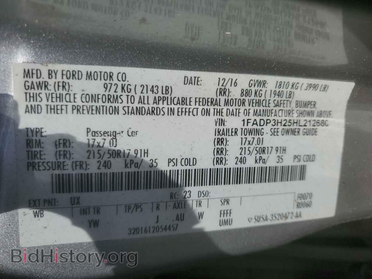 2017 FORD FOCUS - VIN: 1FADP3H25HL212686 - Фото 13