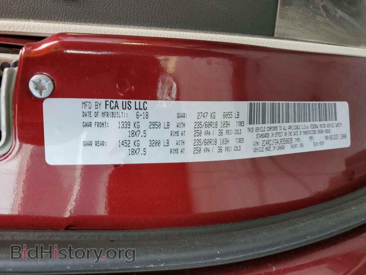 2018 CHRYSLER PACIFICA - VIN: 2C4RC1FG4JR350635 - Photo 10