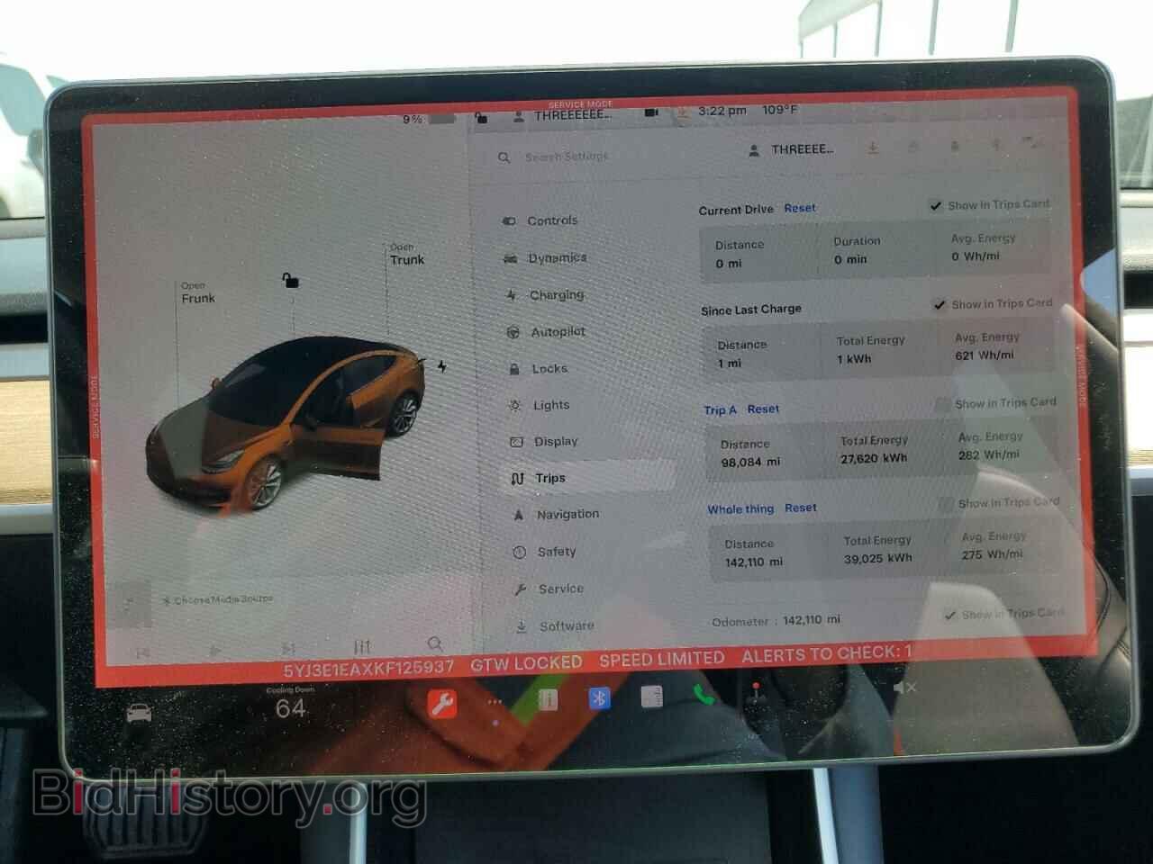 2019 TESLA MODEL 3 - VIN: 5YJ3E1EAXKF125937 - Фото 9