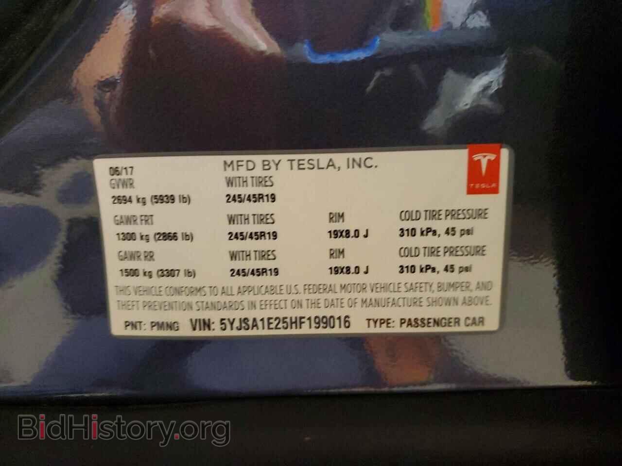 2017 TESLA MODEL S - VIN: 5YJSA1E25HF199016 - Photo 13