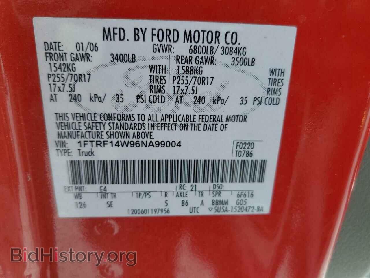 2006 FORD All Models - VIN: 1FTRF14W96NA99004 - Photo 12