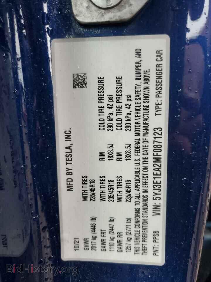 2021 TESLA MODEL 3 - VIN: 5YJ3E1EA2MF087123 - Photo 13