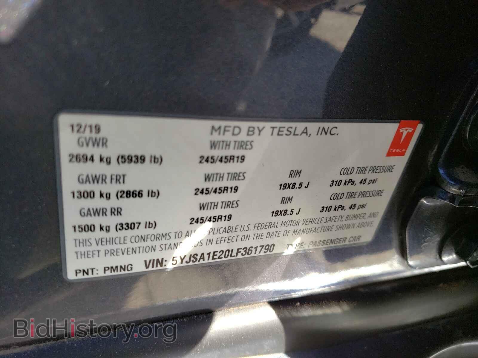 2020 TESLA MODEL S - VIN: 5YJSA1E20LF361790 - Photo 10