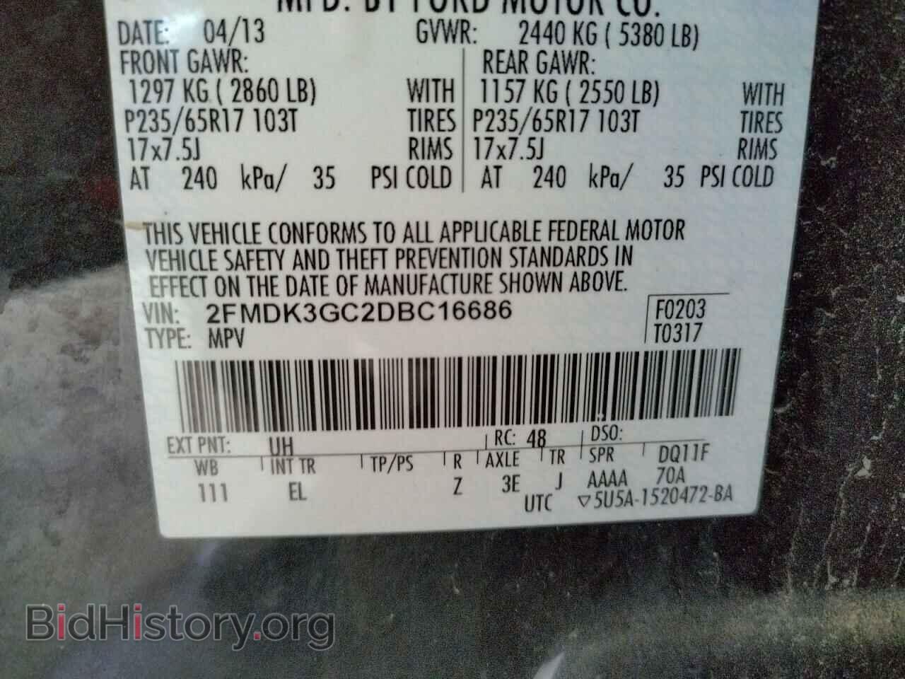 2013 FORD EDGE - VIN: 2FMDK3GC2DBC16686 - Photo 10