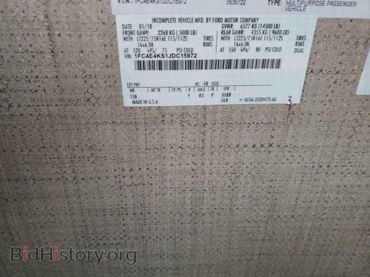 2018 FORD ECONOLINE - VIN: 1FC4E4KS1JDC15972 - Photo 10