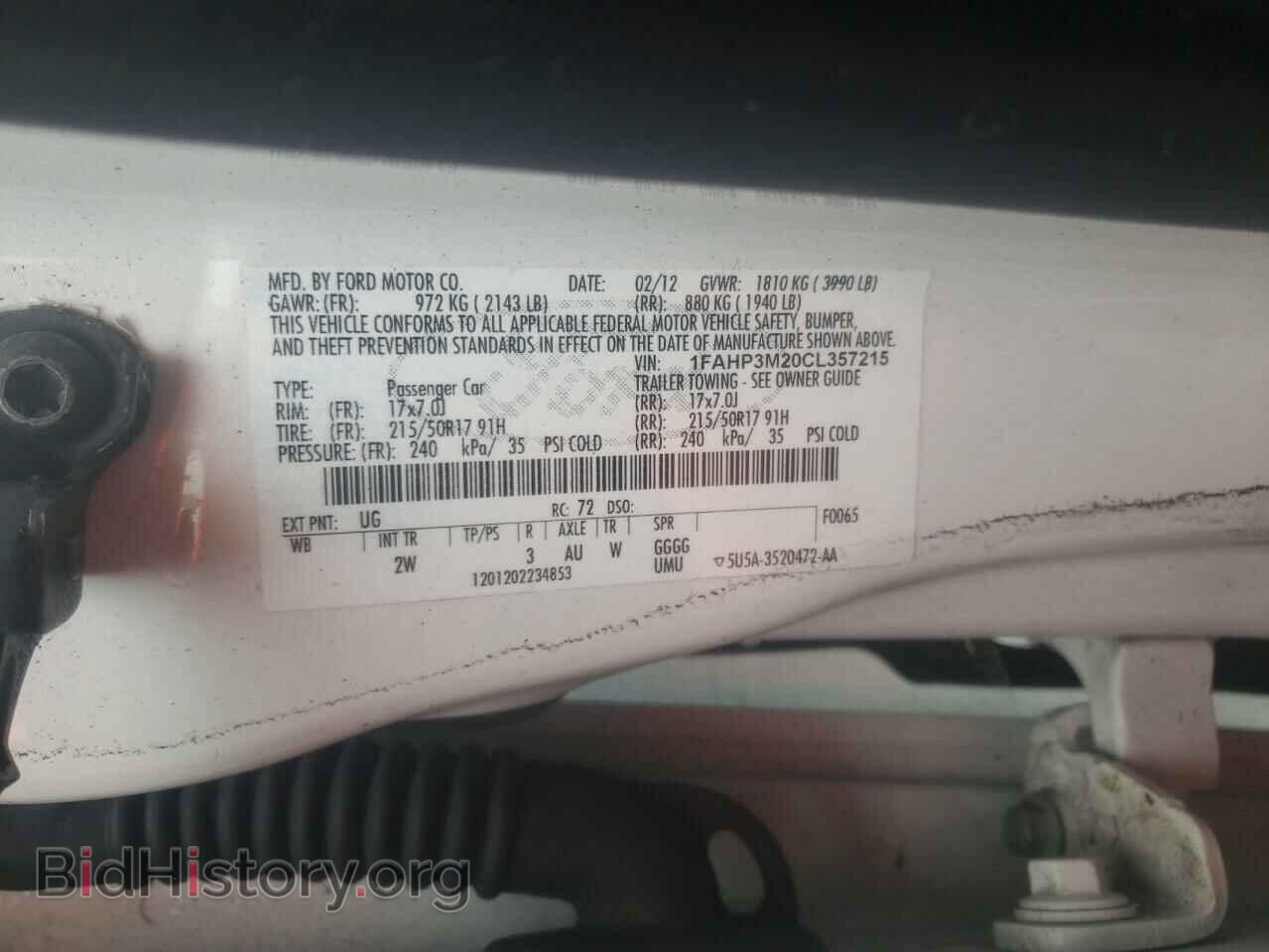 2012 FORD FOCUS - VIN: 1FAHP3M20CL357215 - Фото 10