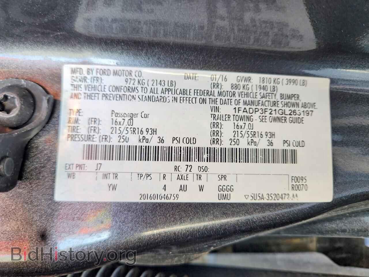 2016 FORD FOCUS - VIN: 1FADP3F21GL263197 - Фото 12